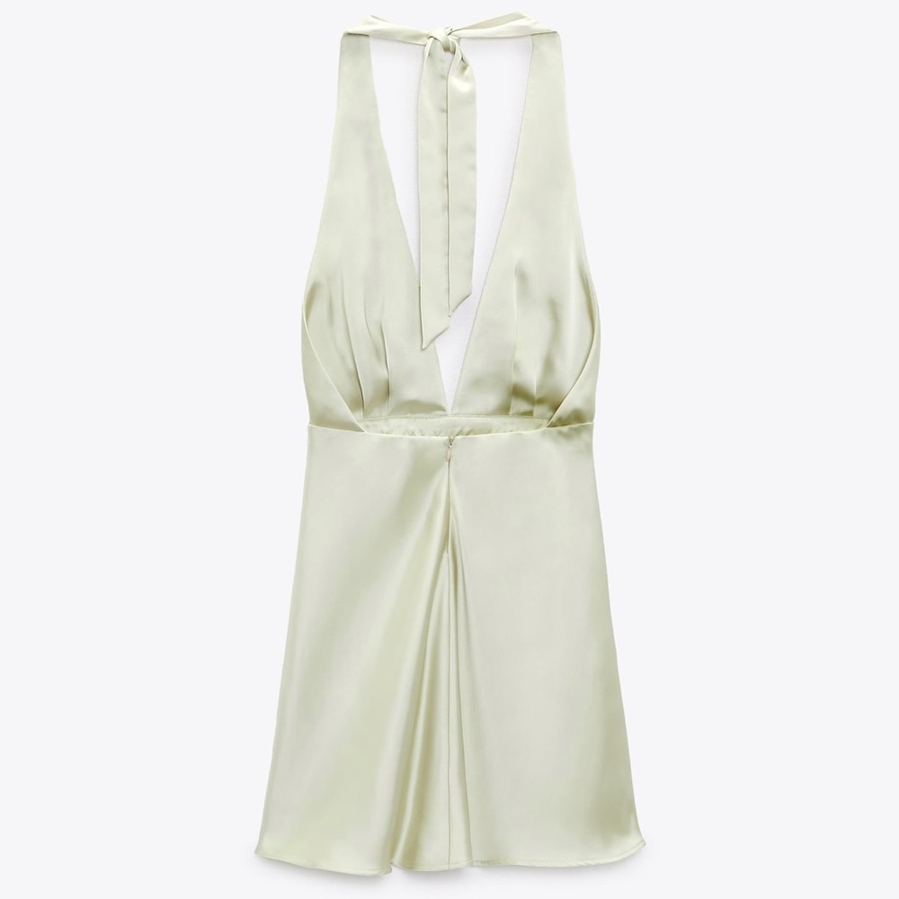 Zara Satin Halter Dress